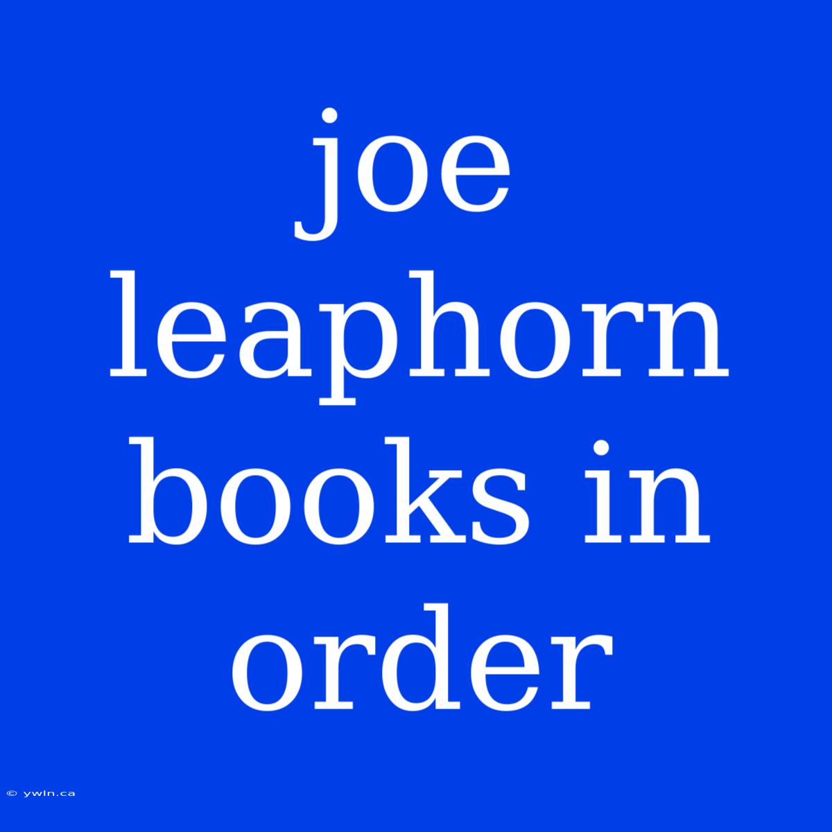 Joe Leaphorn Books In Order