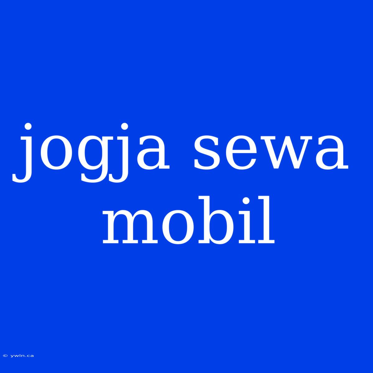 Jogja Sewa Mobil