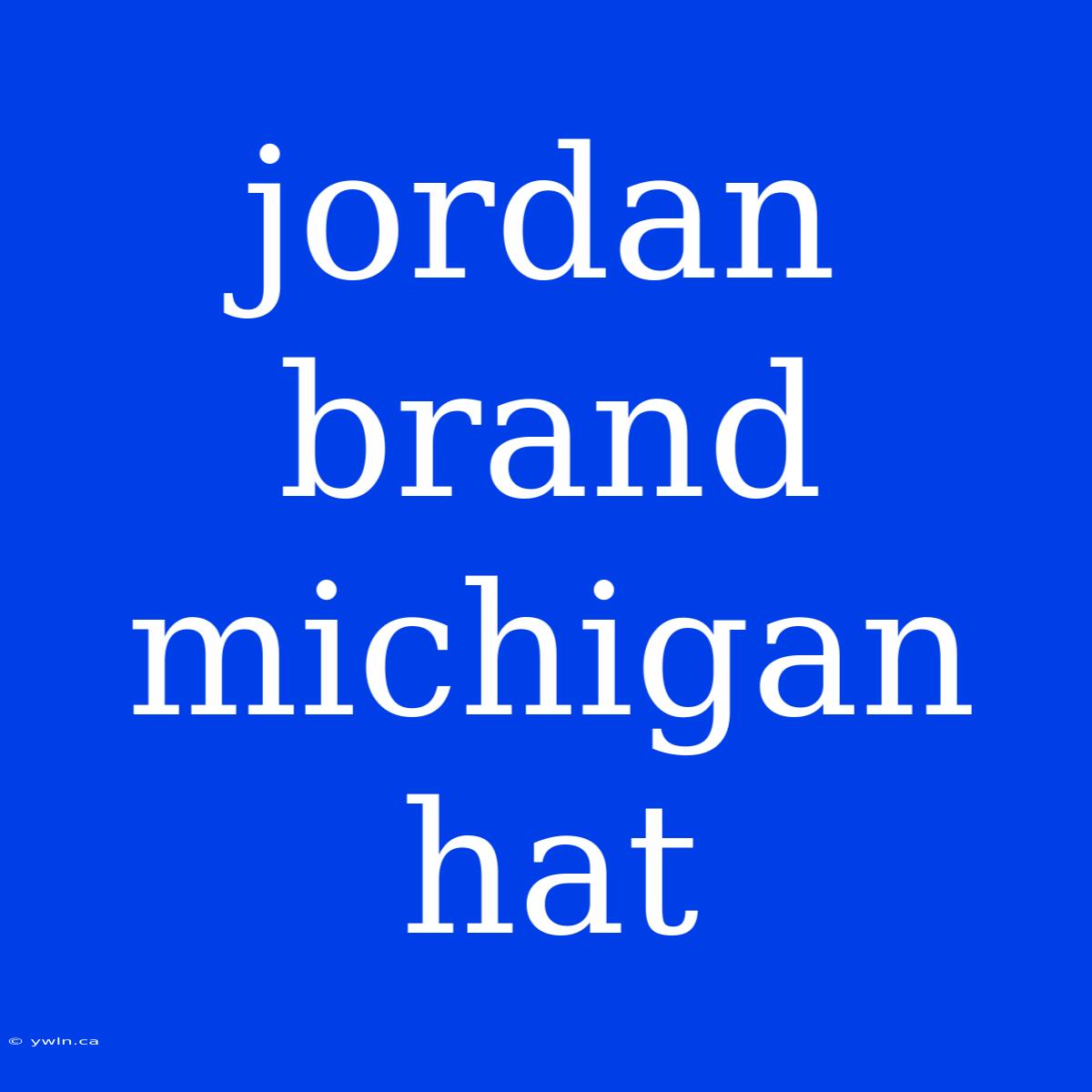 Jordan Brand Michigan Hat