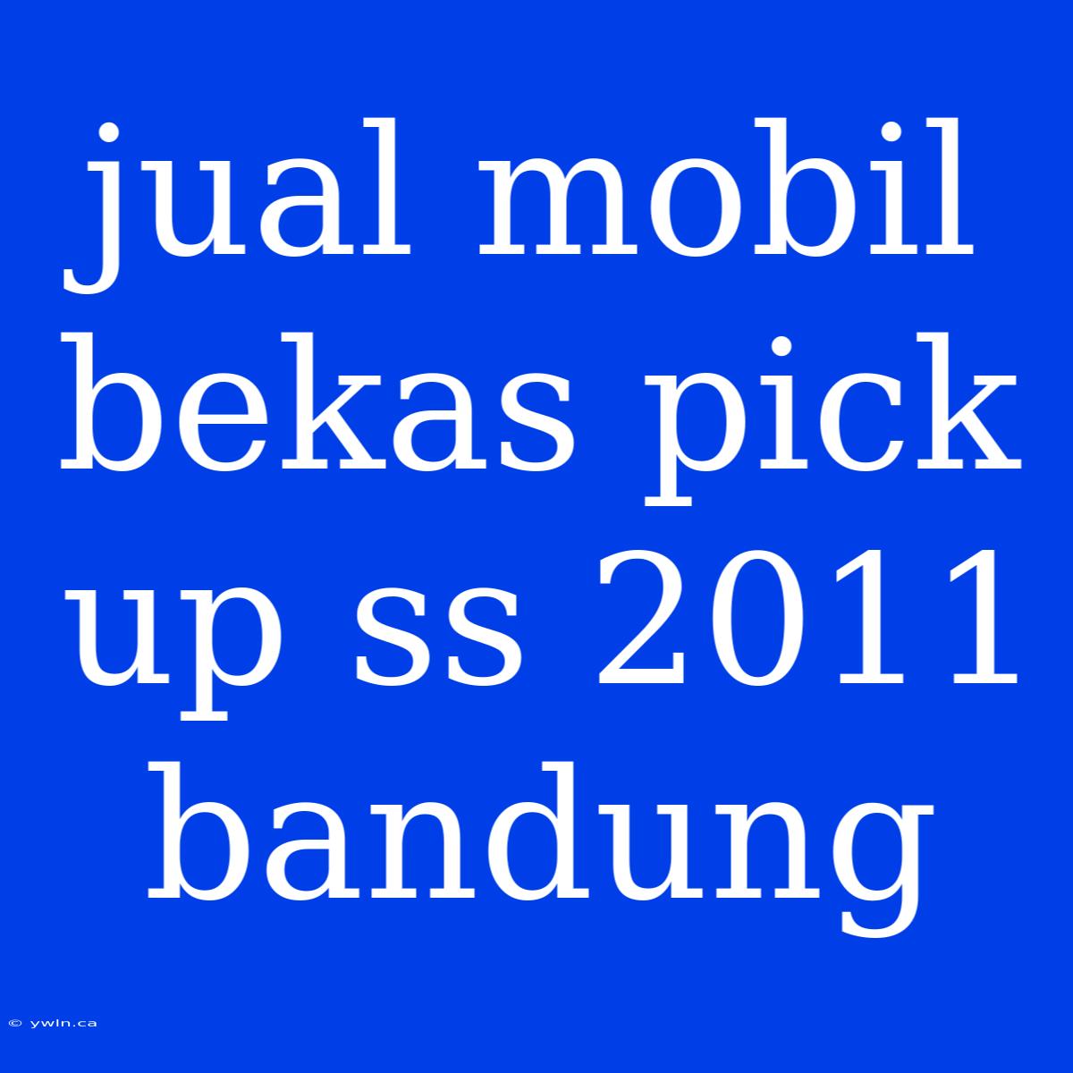 Jual Mobil Bekas Pick Up Ss 2011 Bandung