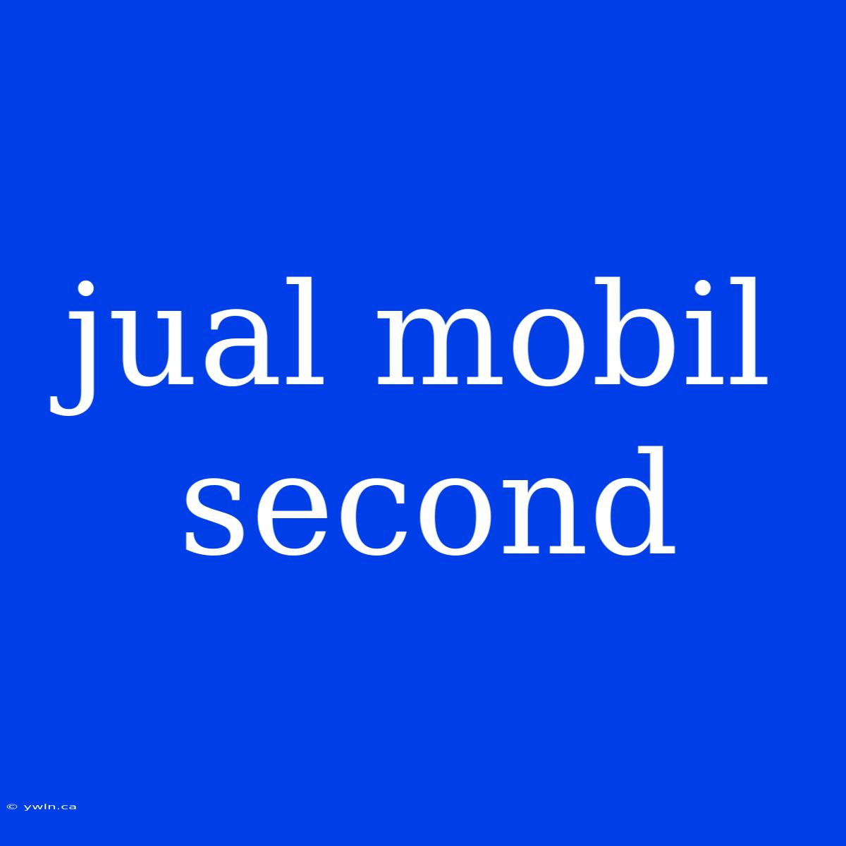 Jual Mobil Second