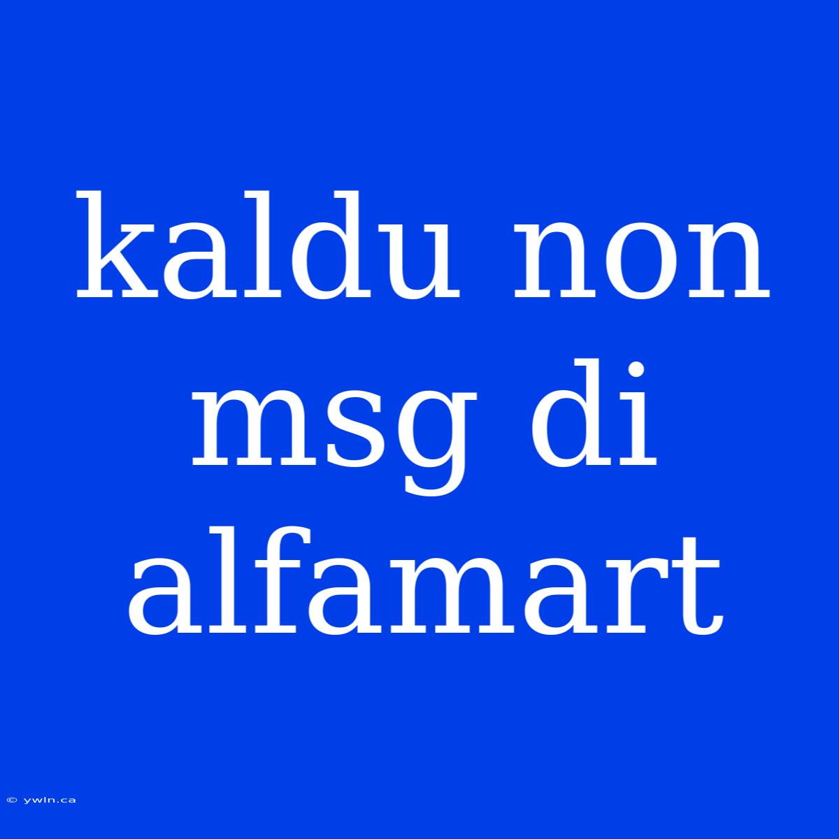 Kaldu Non Msg Di Alfamart