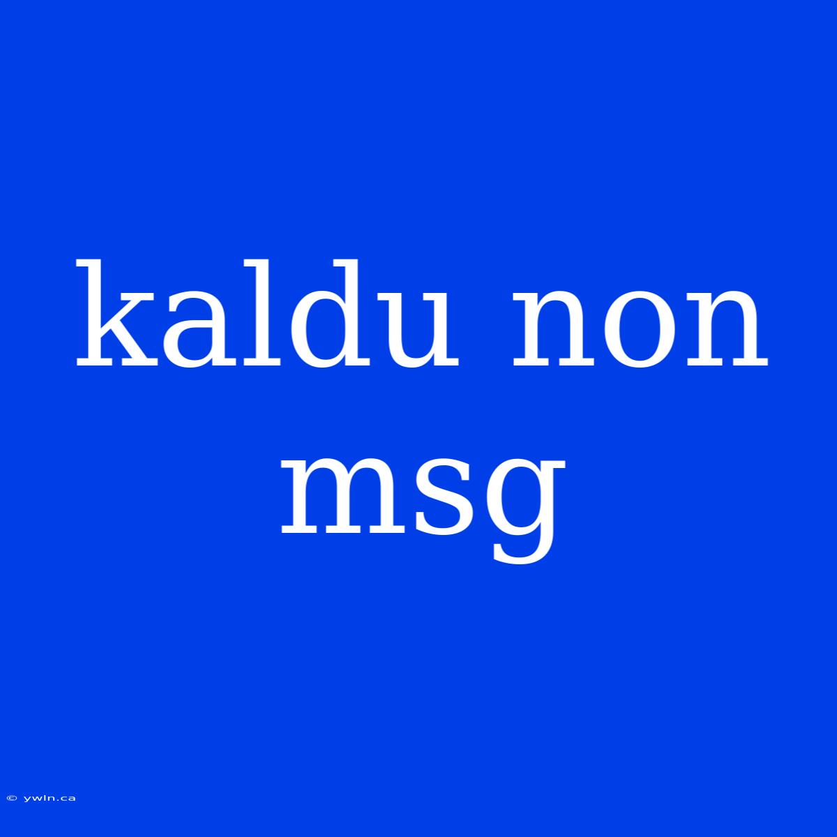 Kaldu Non Msg