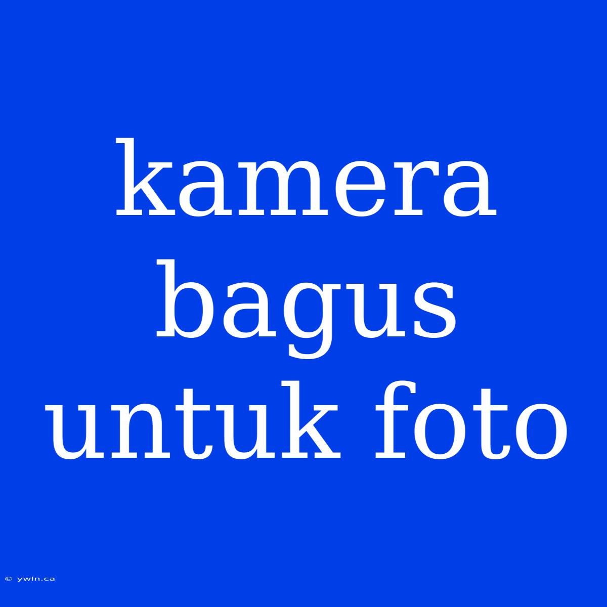 Kamera Bagus Untuk Foto