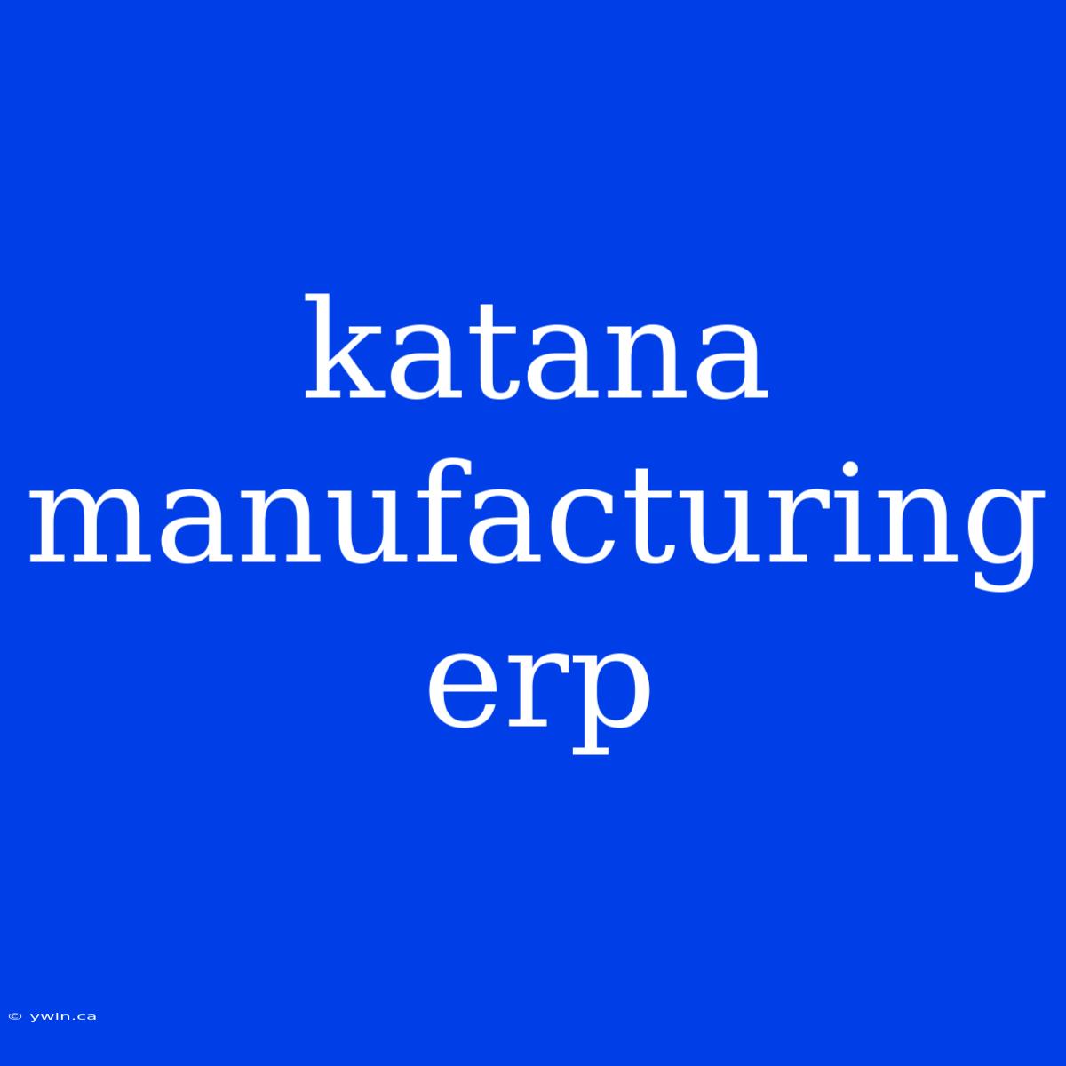 Katana Manufacturing Erp