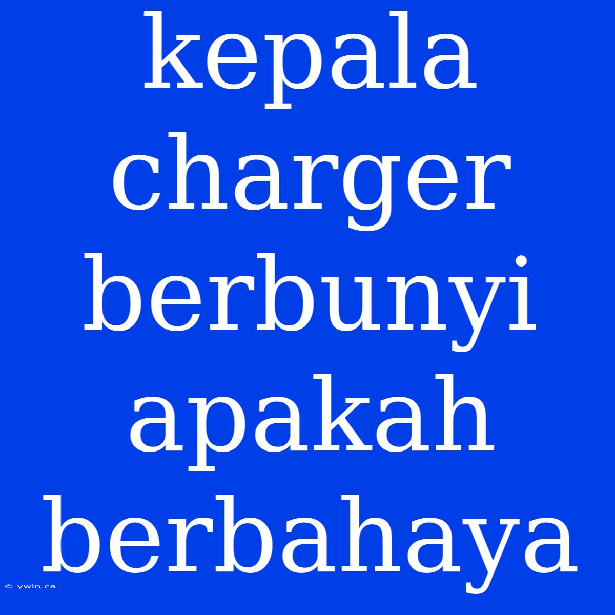 Kepala Charger Berbunyi Apakah Berbahaya