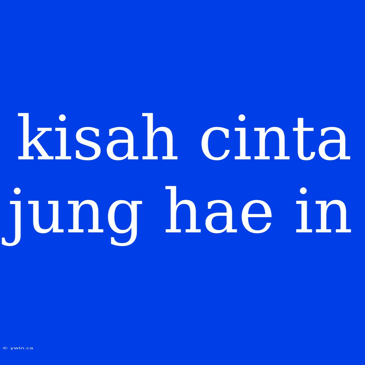 Kisah Cinta Jung Hae In