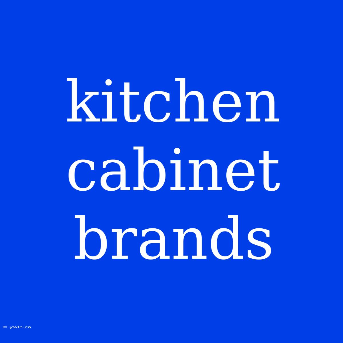 Kitchen Cabinet Brands