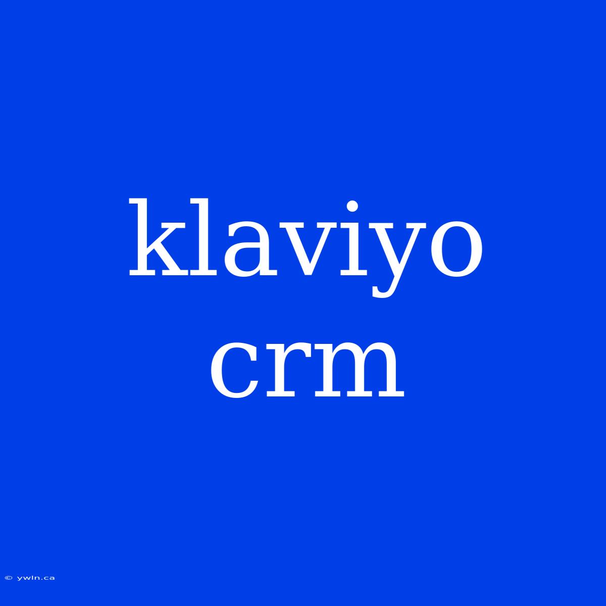 Klaviyo Crm