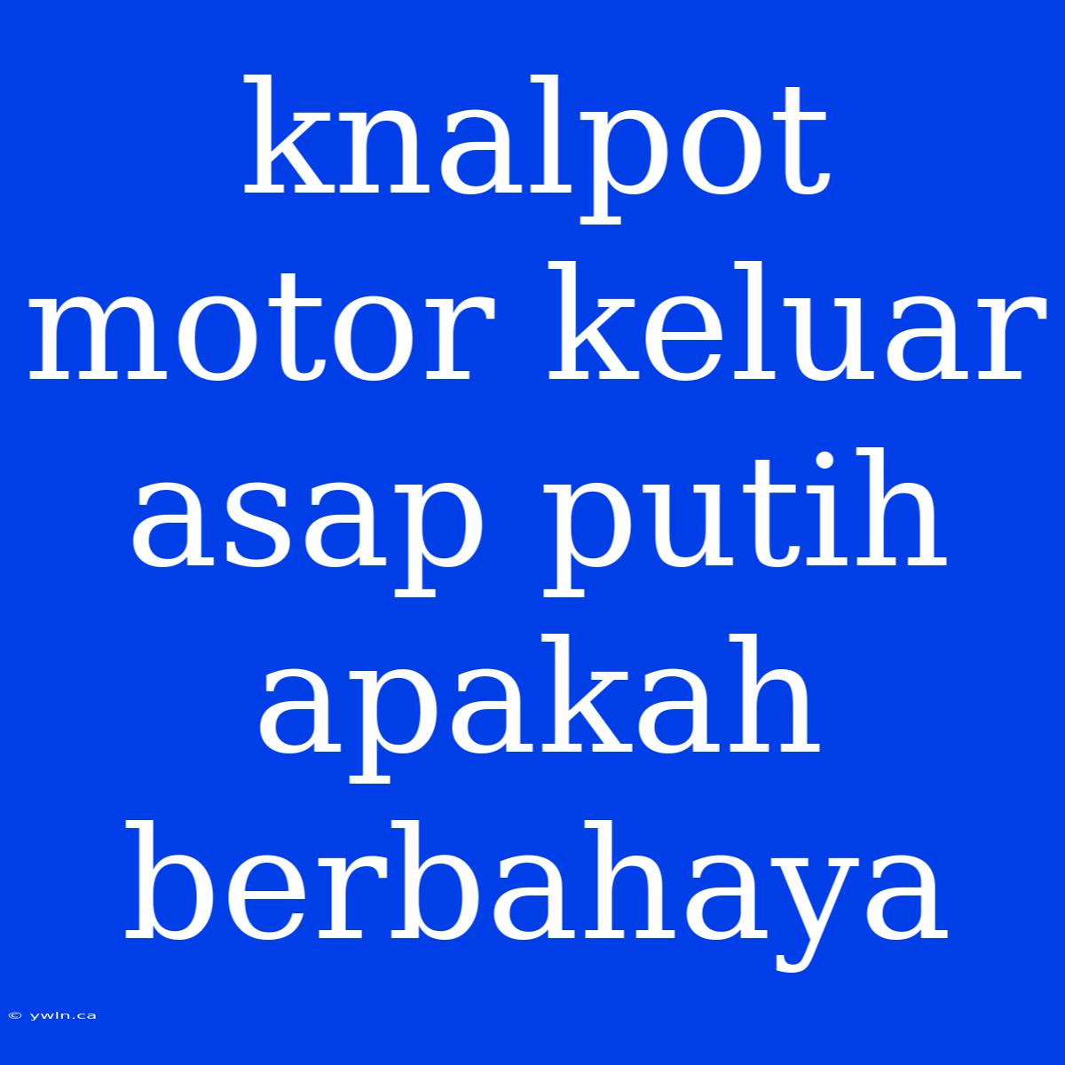 Knalpot Motor Keluar Asap Putih Apakah Berbahaya