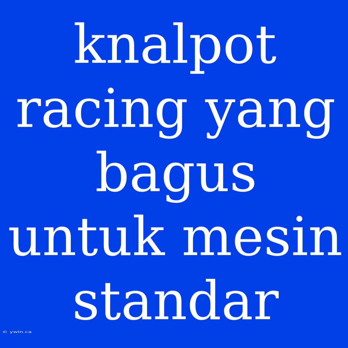 Knalpot Racing Yang Bagus Untuk Mesin Standar