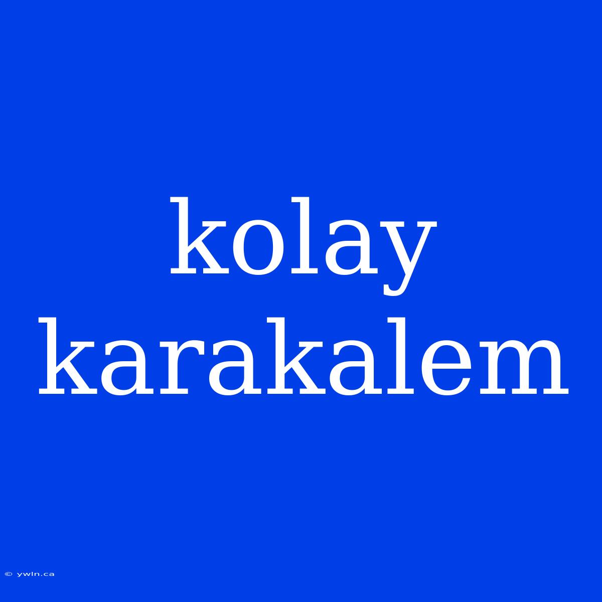 Kolay Karakalem