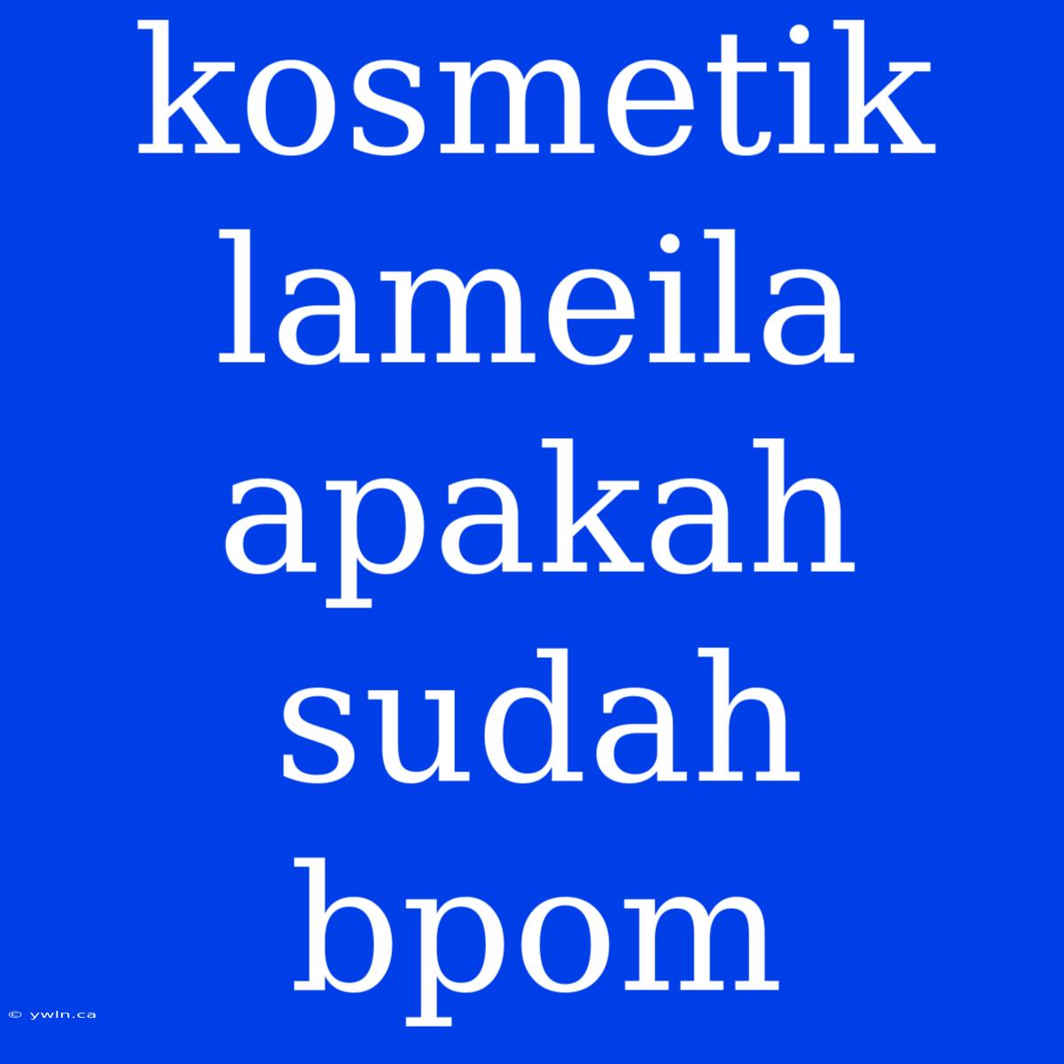 Kosmetik Lameila Apakah Sudah Bpom