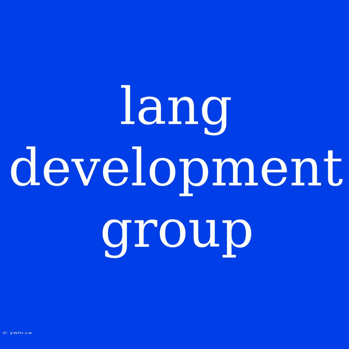 Lang Development Group