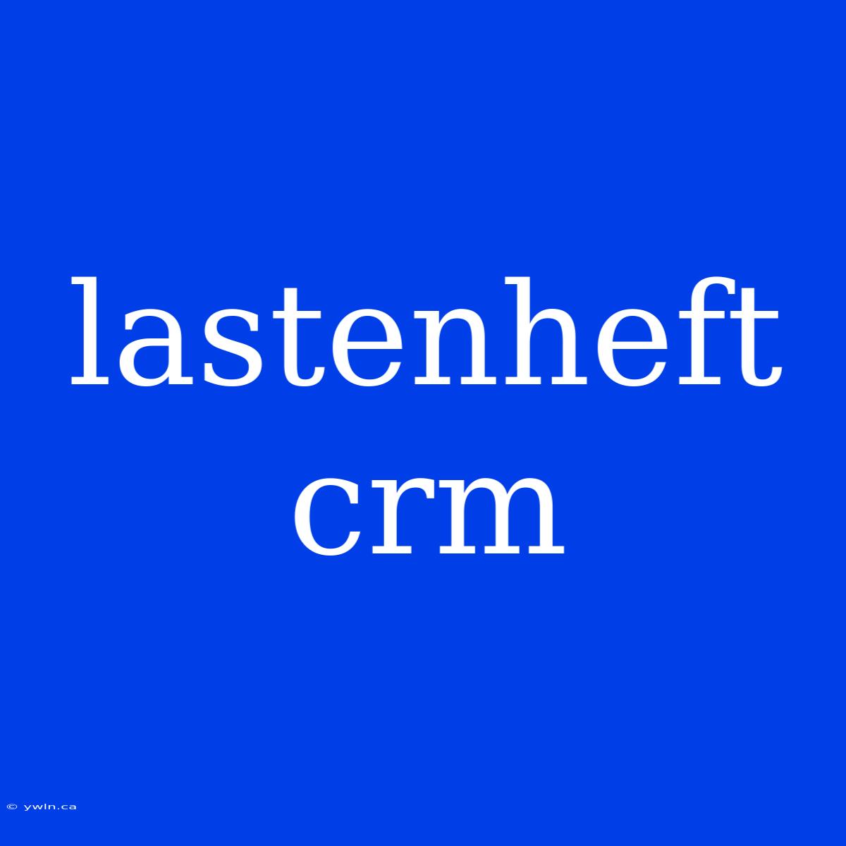 Lastenheft Crm