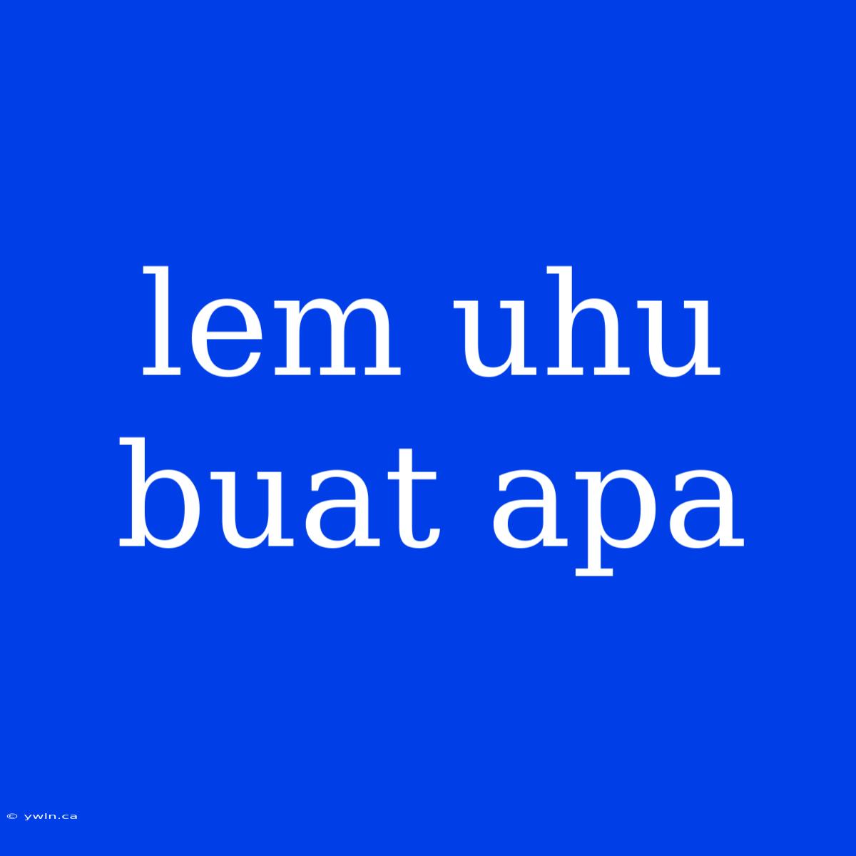 Lem Uhu Buat Apa