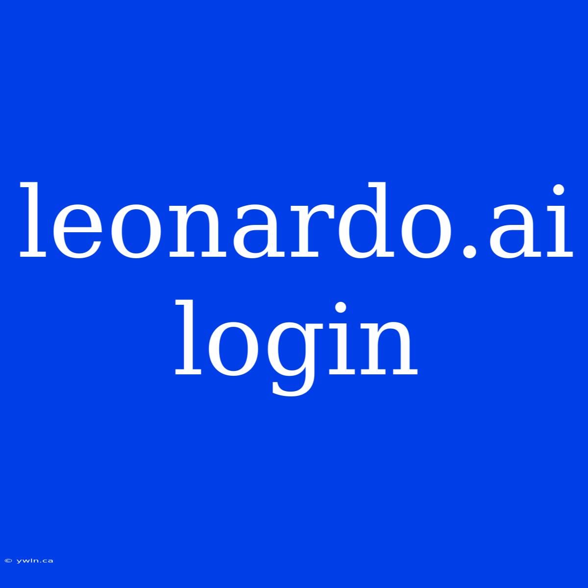 Leonardo.ai Login