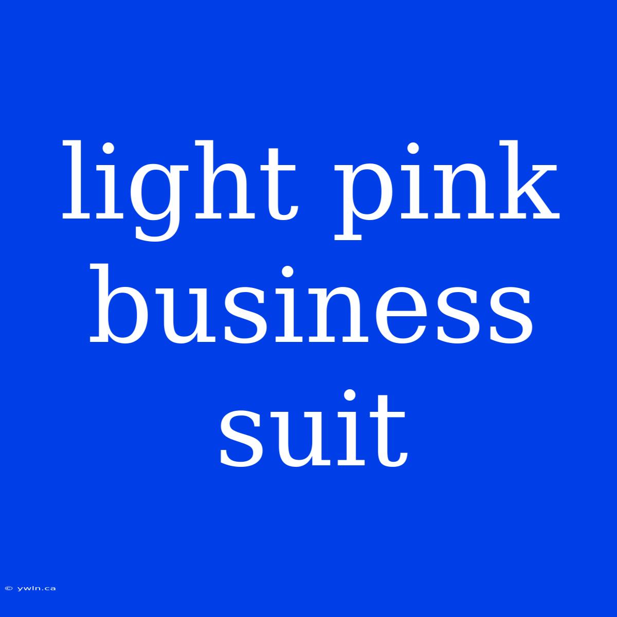 Light Pink Business Suit