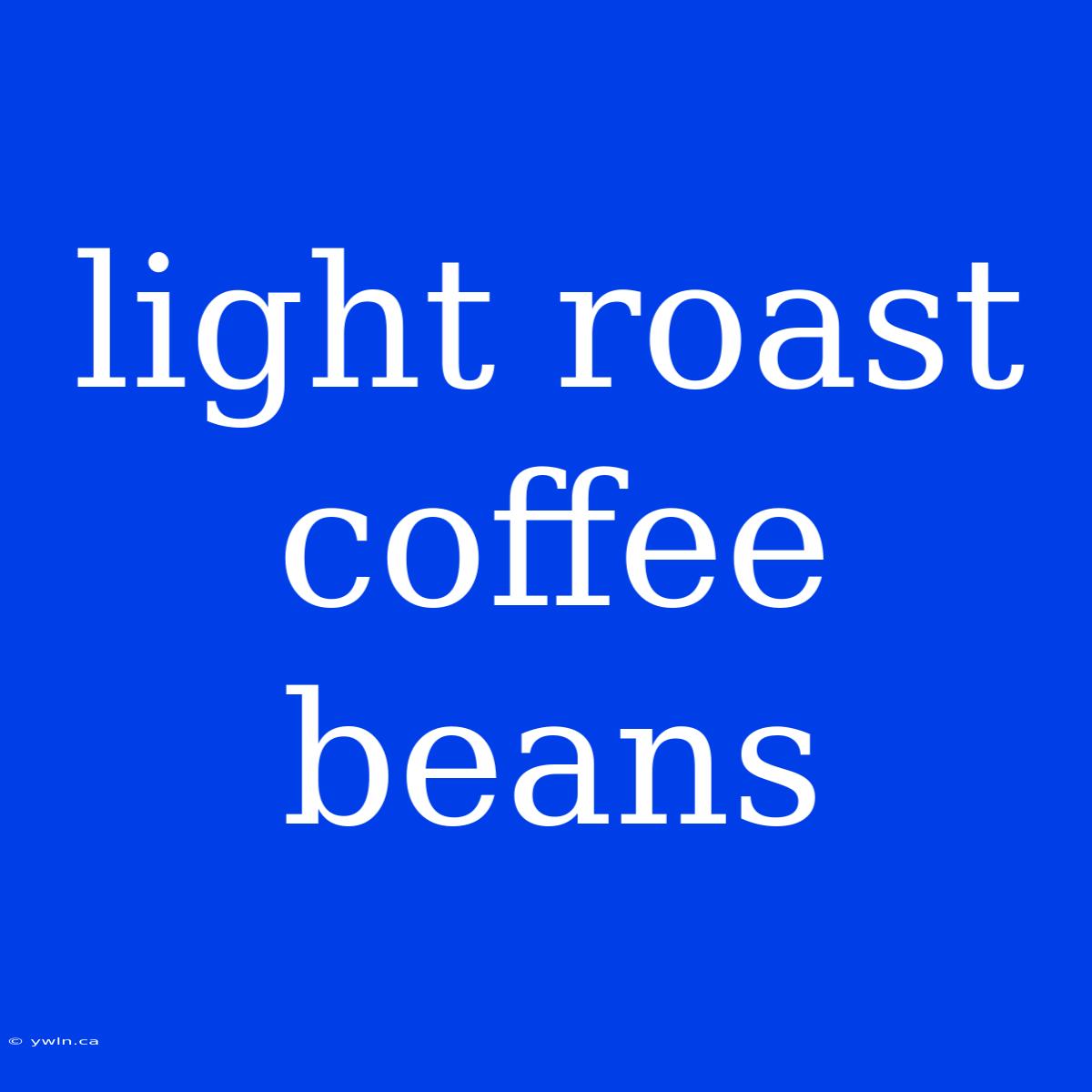 Light Roast Coffee Beans