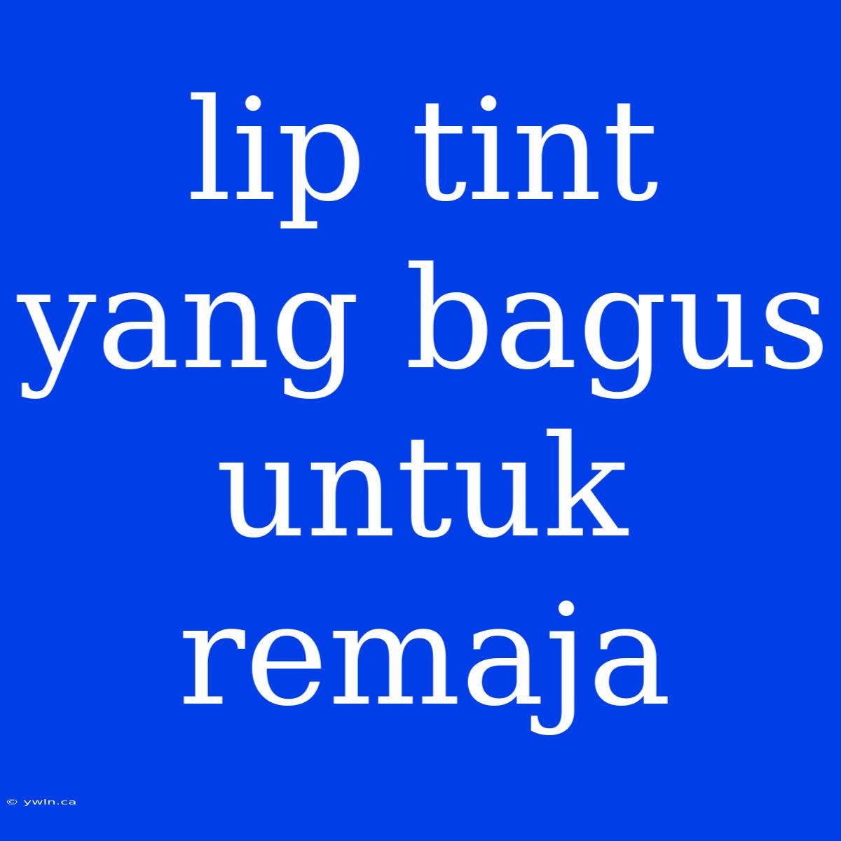 Lip Tint Yang Bagus Untuk Remaja