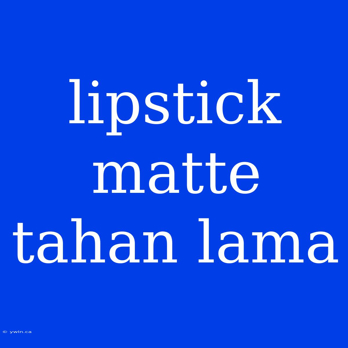 Lipstick Matte Tahan Lama