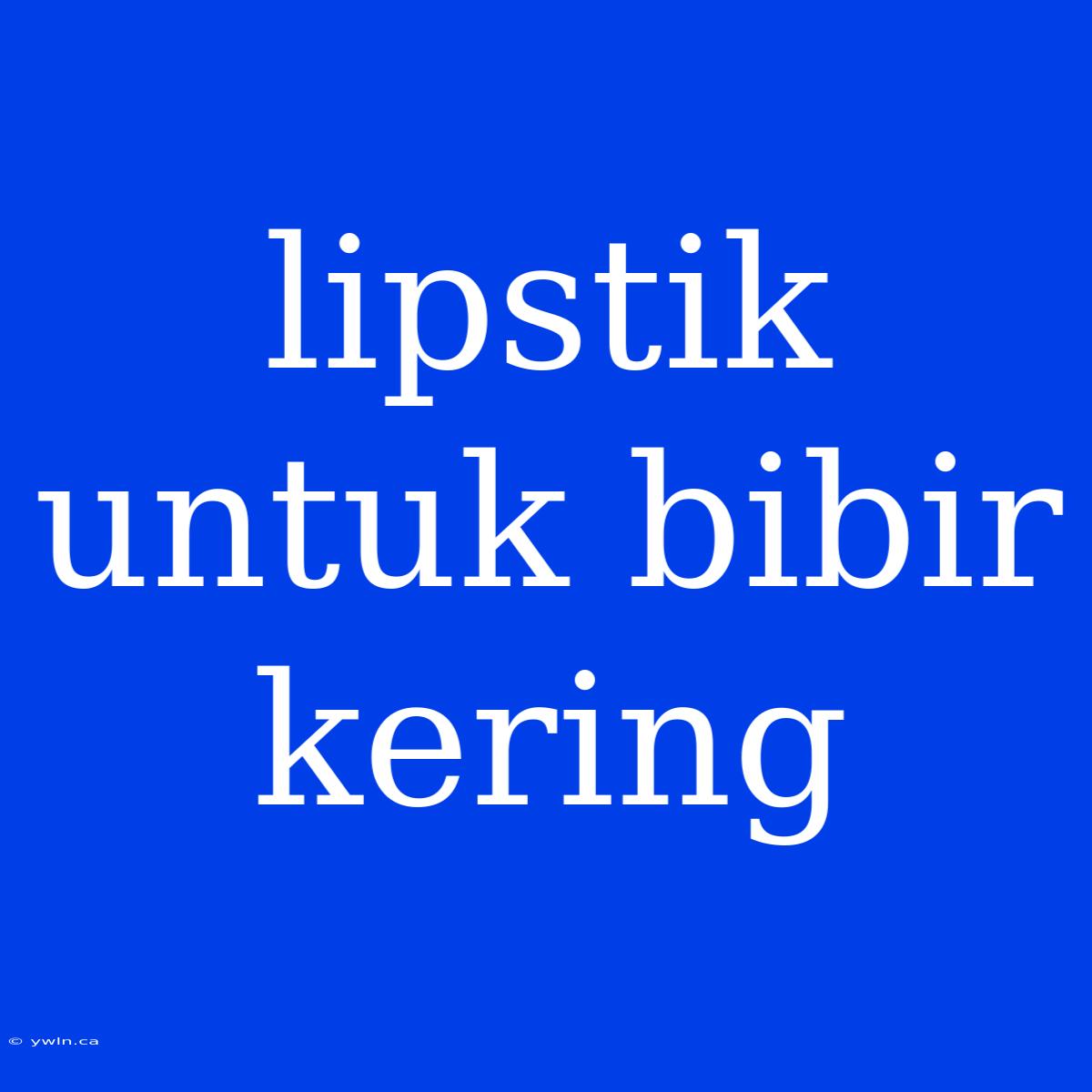 Lipstik Untuk Bibir Kering