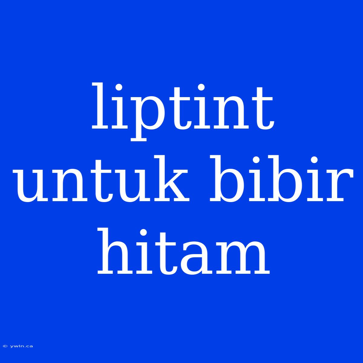 Liptint Untuk Bibir Hitam