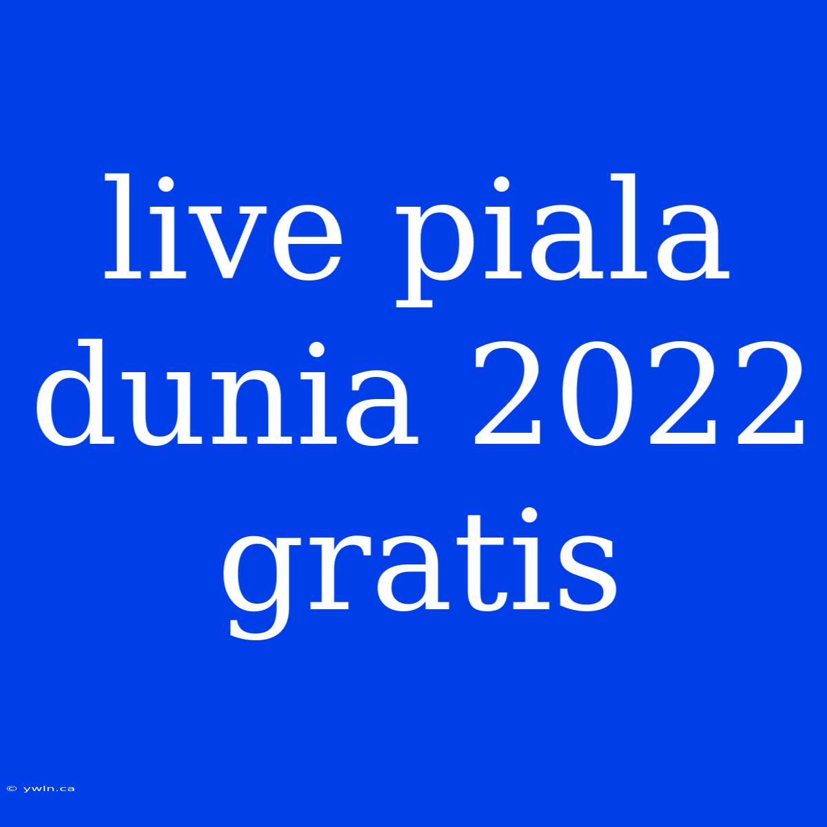 Live Piala Dunia 2022 Gratis