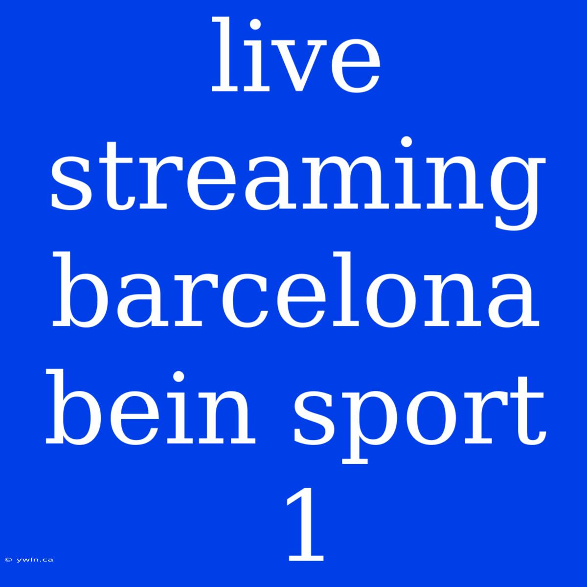 Live Streaming Barcelona Bein Sport 1