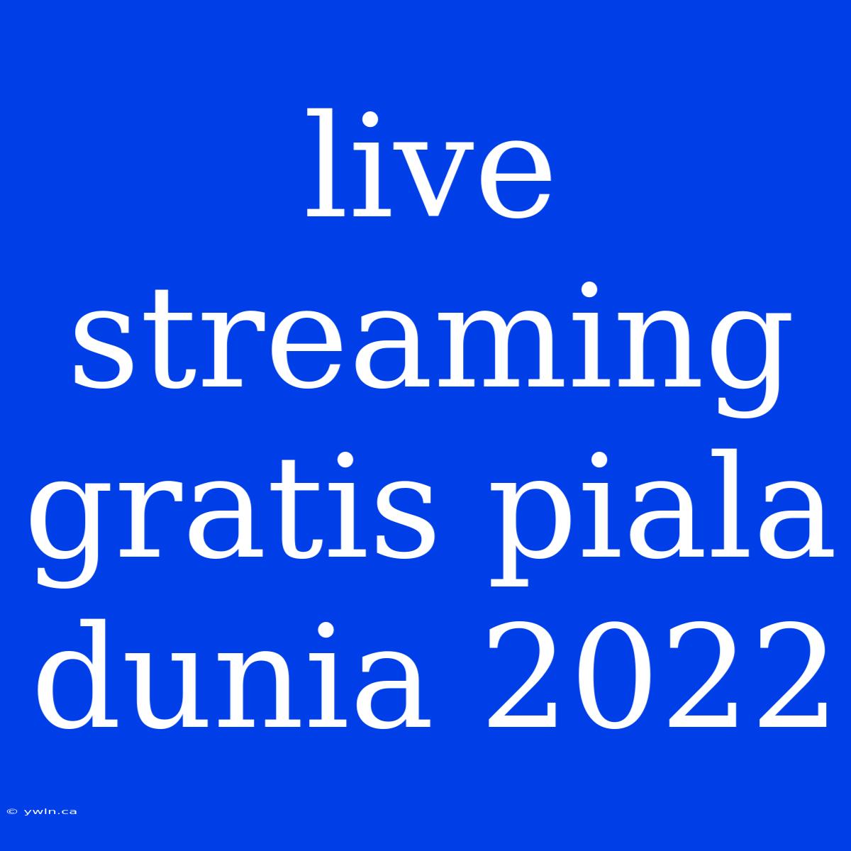 Live Streaming Gratis Piala Dunia 2022