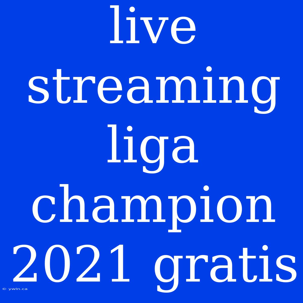 Live Streaming Liga Champion 2021 Gratis