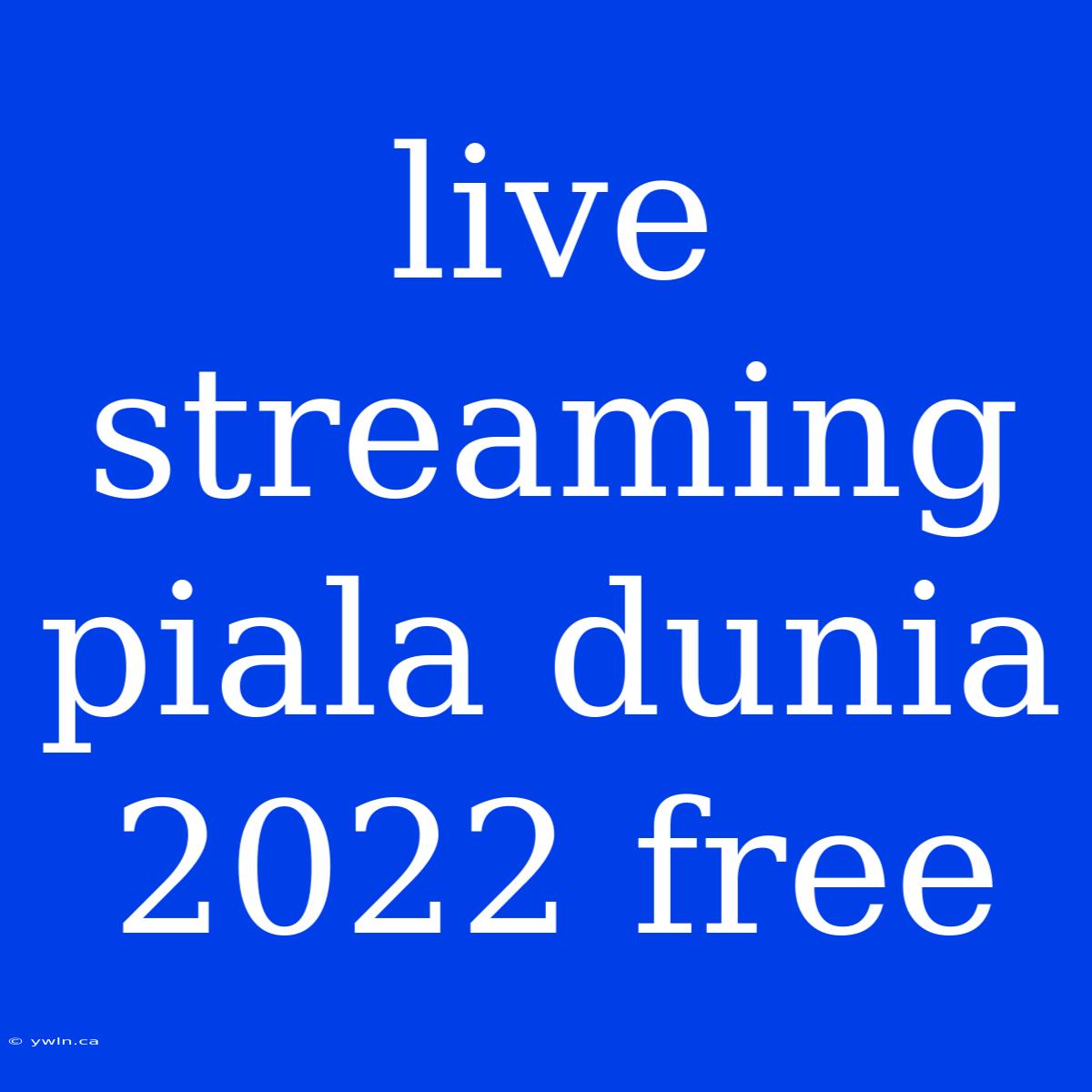 Live Streaming Piala Dunia 2022 Free