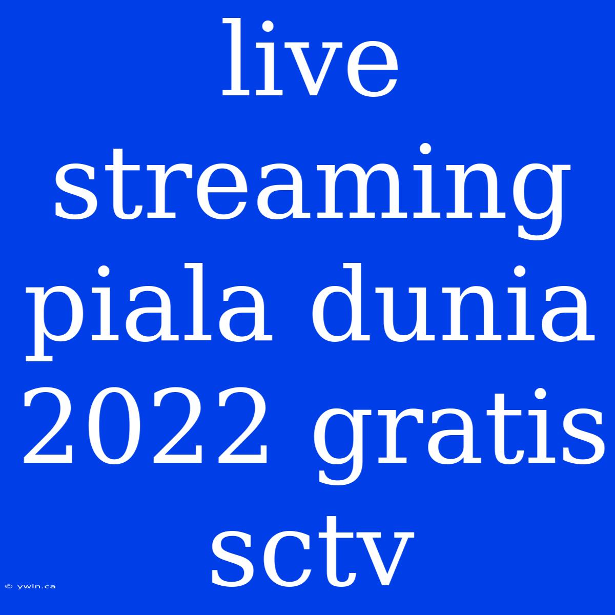 Live Streaming Piala Dunia 2022 Gratis Sctv