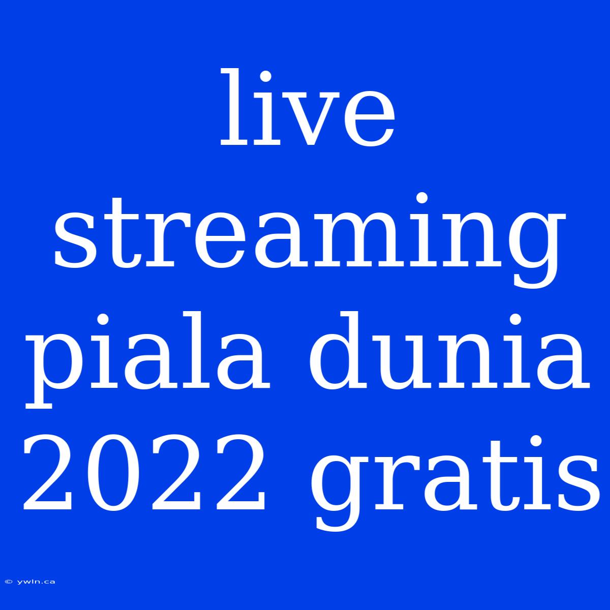 Live Streaming Piala Dunia 2022 Gratis