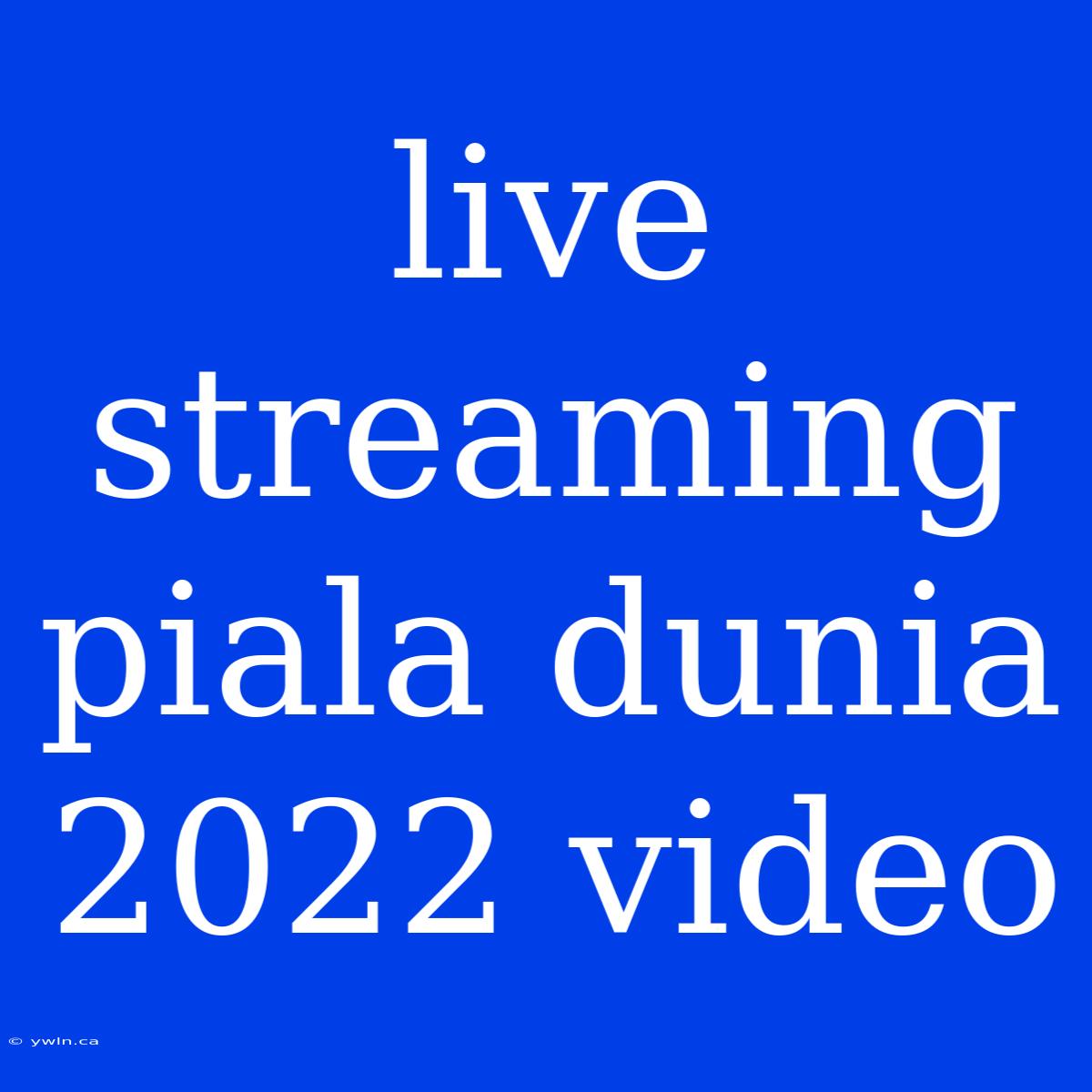 Live Streaming Piala Dunia 2022 Video