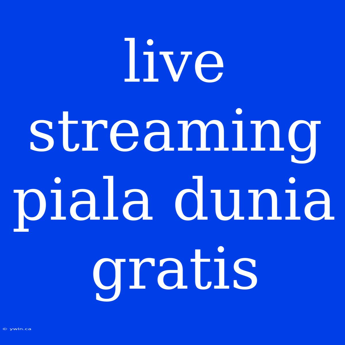 Live Streaming Piala Dunia Gratis