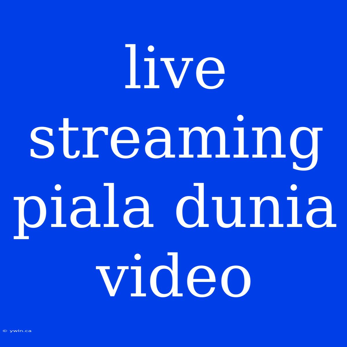 Live Streaming Piala Dunia Video