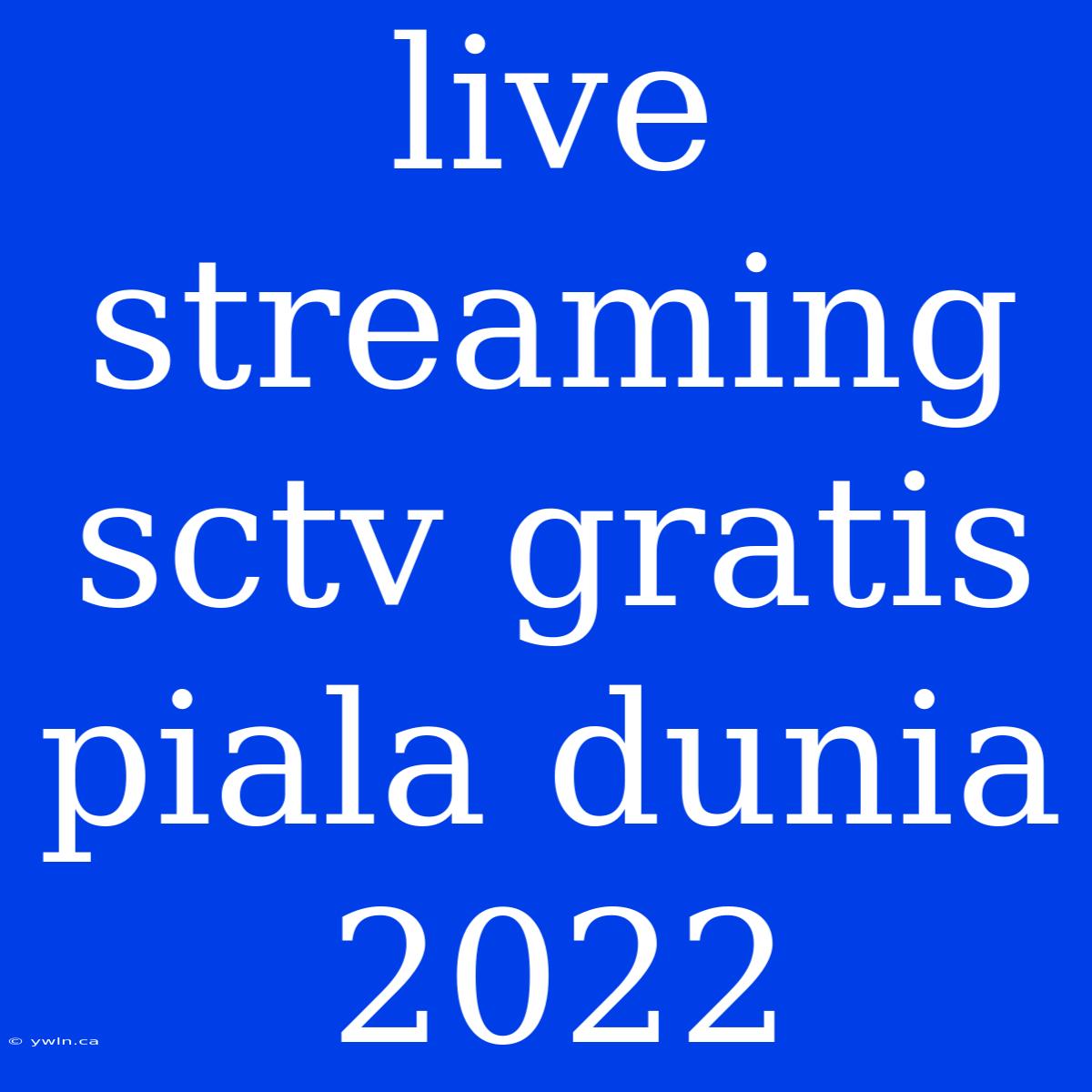 Live Streaming Sctv Gratis Piala Dunia 2022