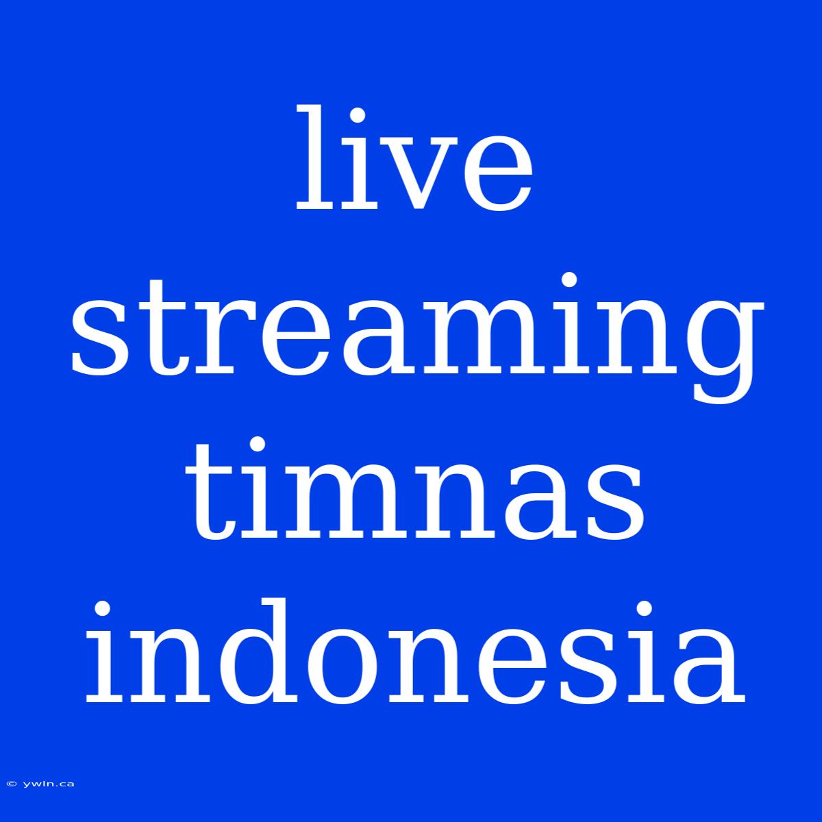 Live Streaming Timnas Indonesia