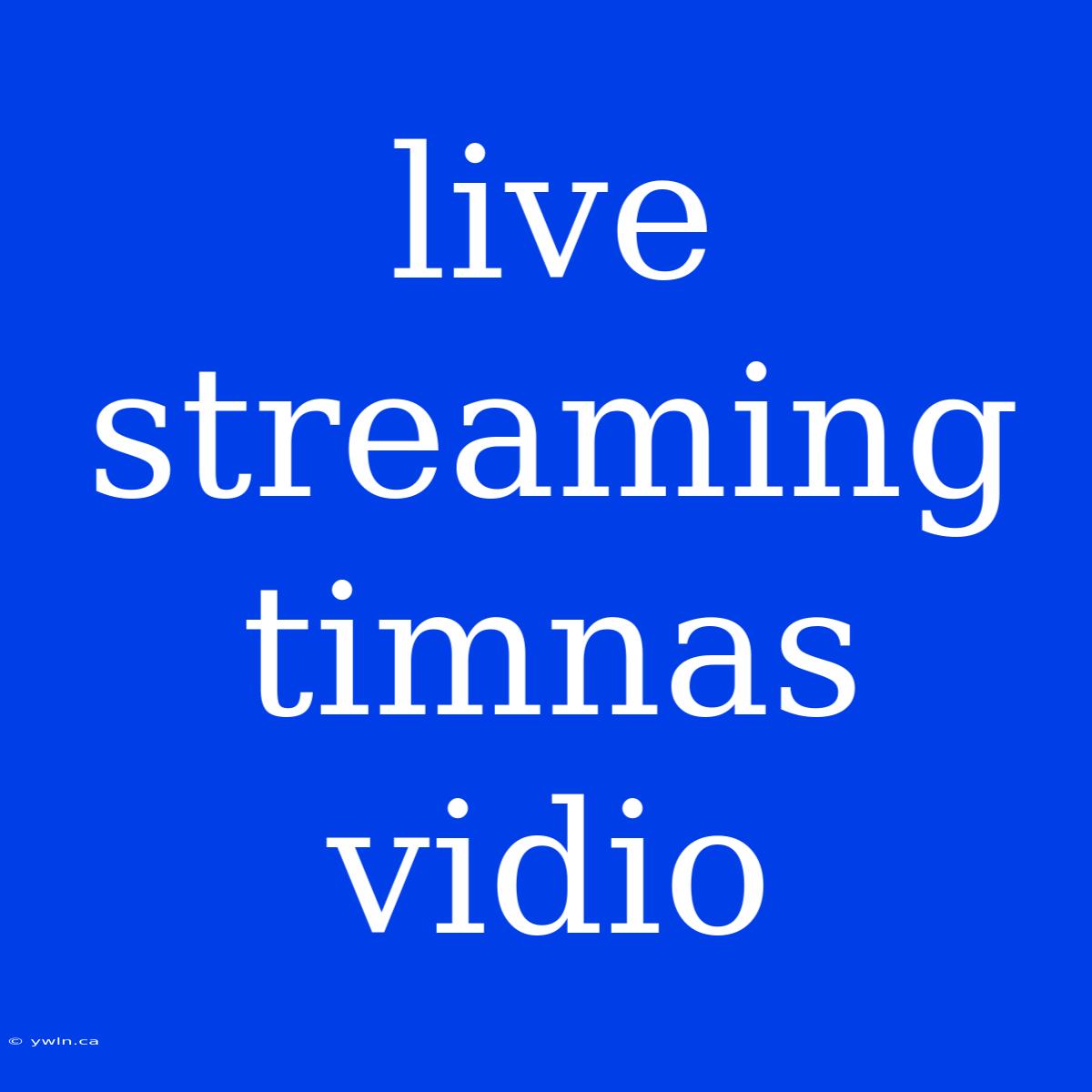 Live Streaming Timnas Vidio