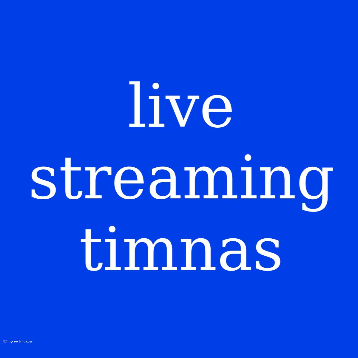 Live Streaming Timnas