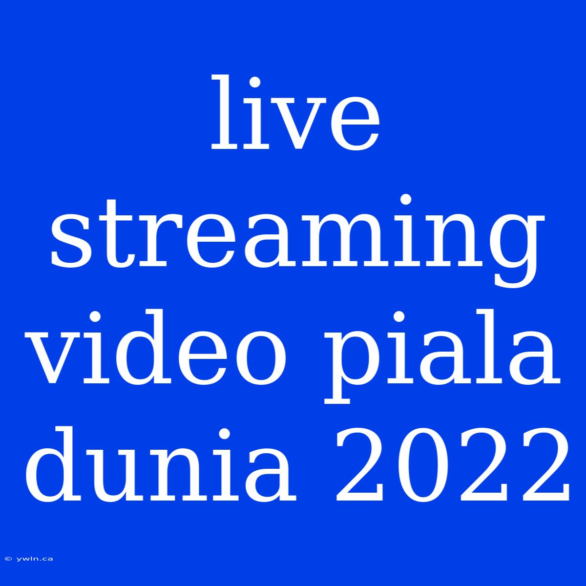 Live Streaming Video Piala Dunia 2022