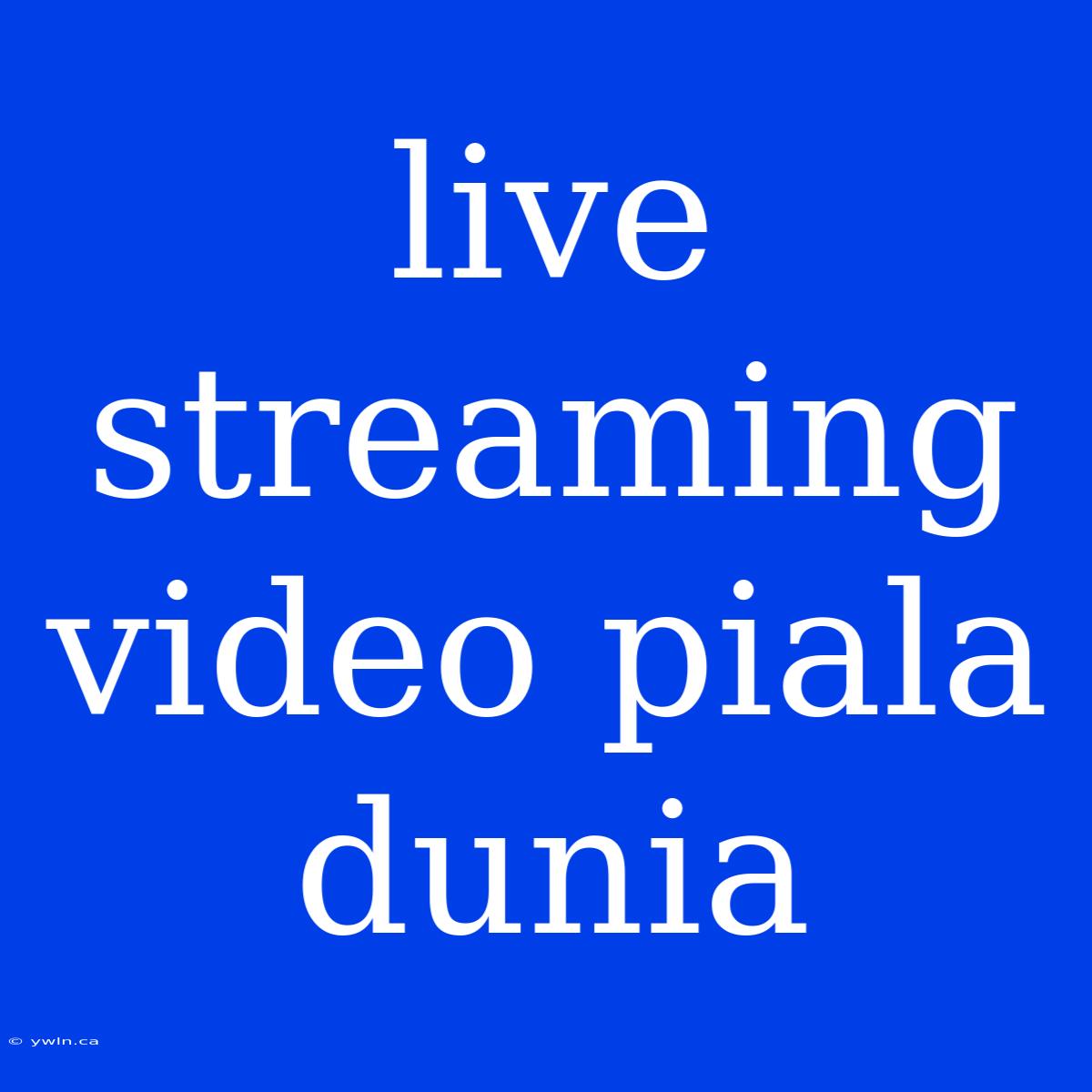 Live Streaming Video Piala Dunia