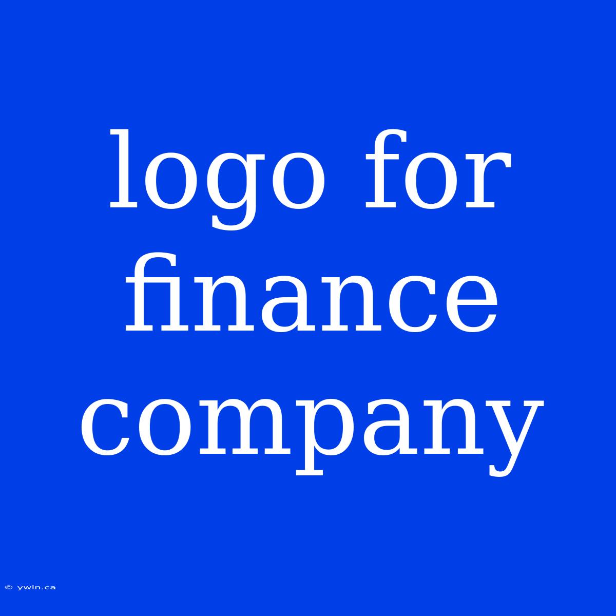 Logo For Finance Company