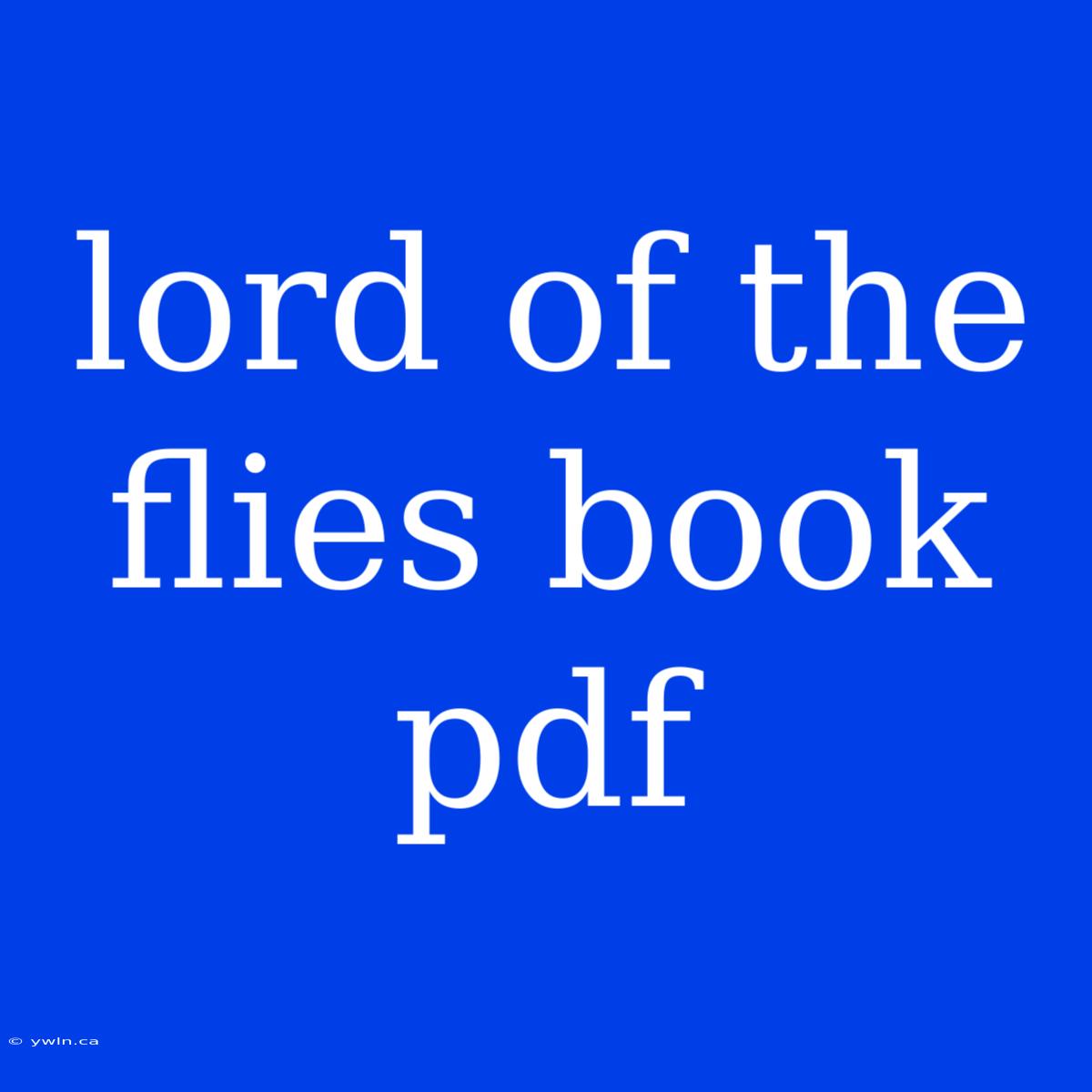 Lord Of The Flies Book Pdf