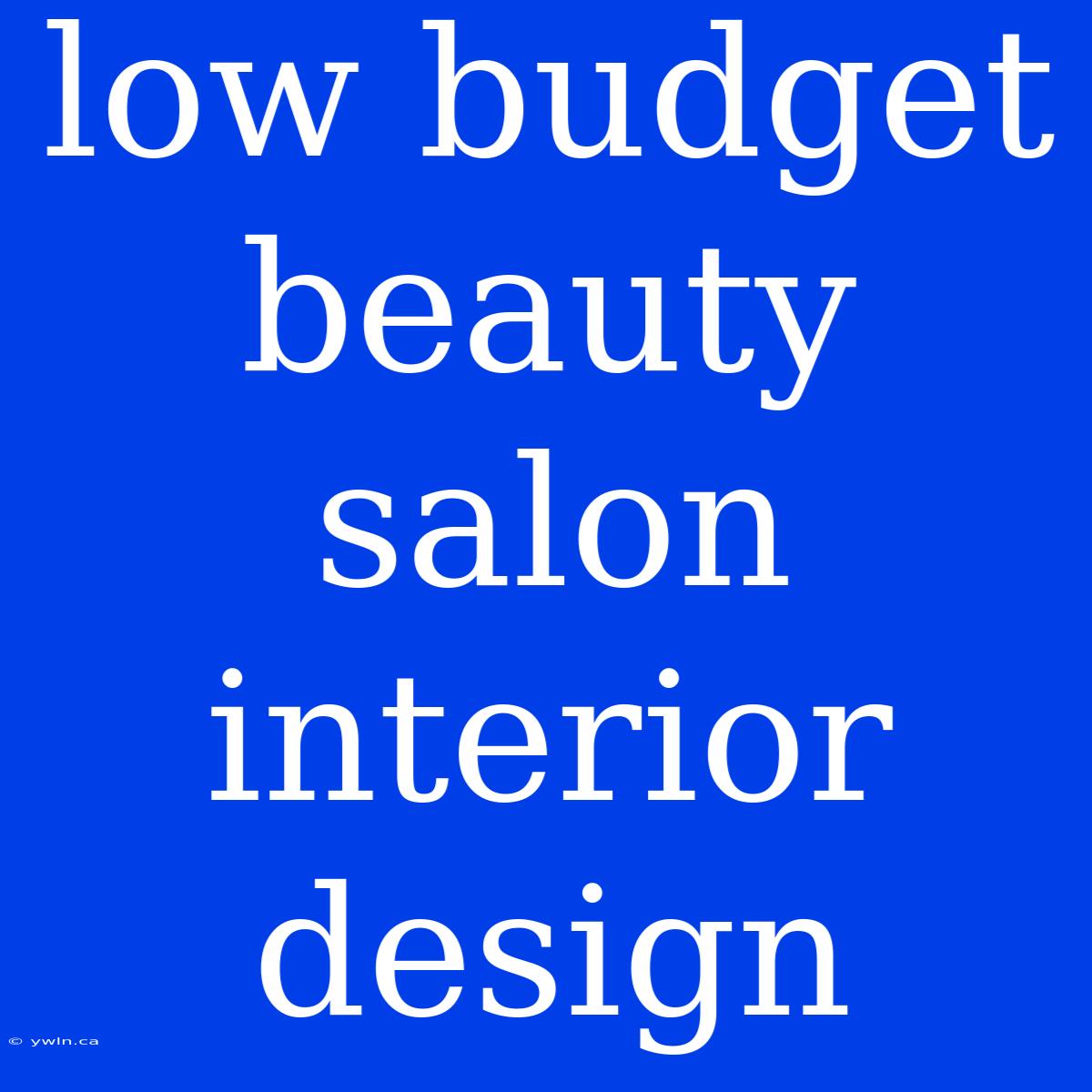 Low Budget Beauty Salon Interior Design