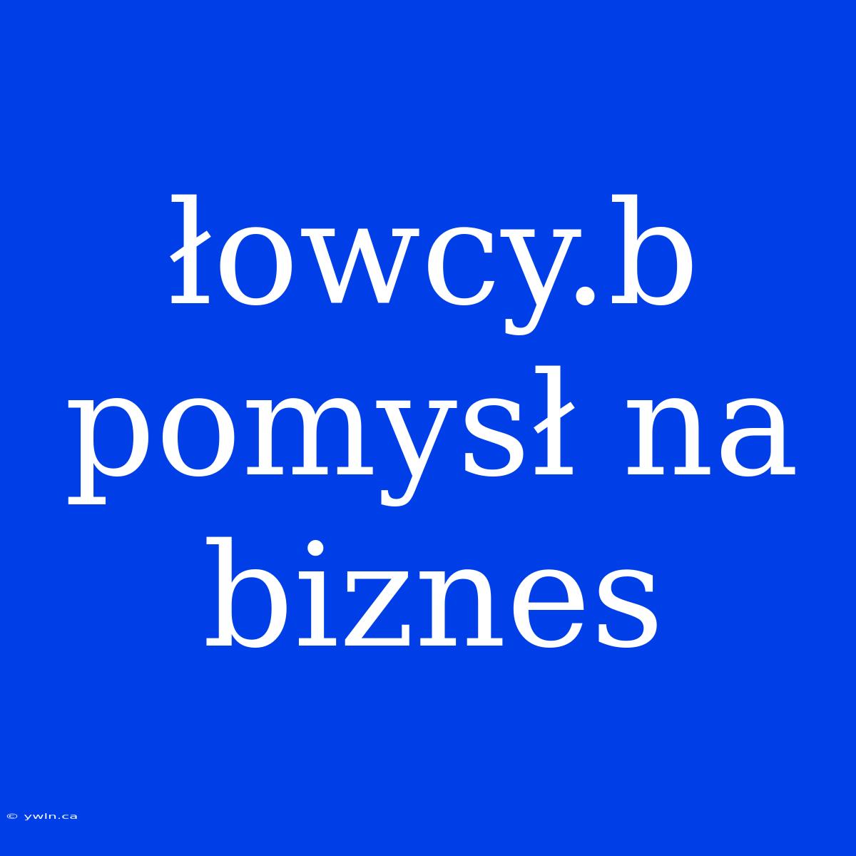 Łowcy.b Pomysł Na Biznes