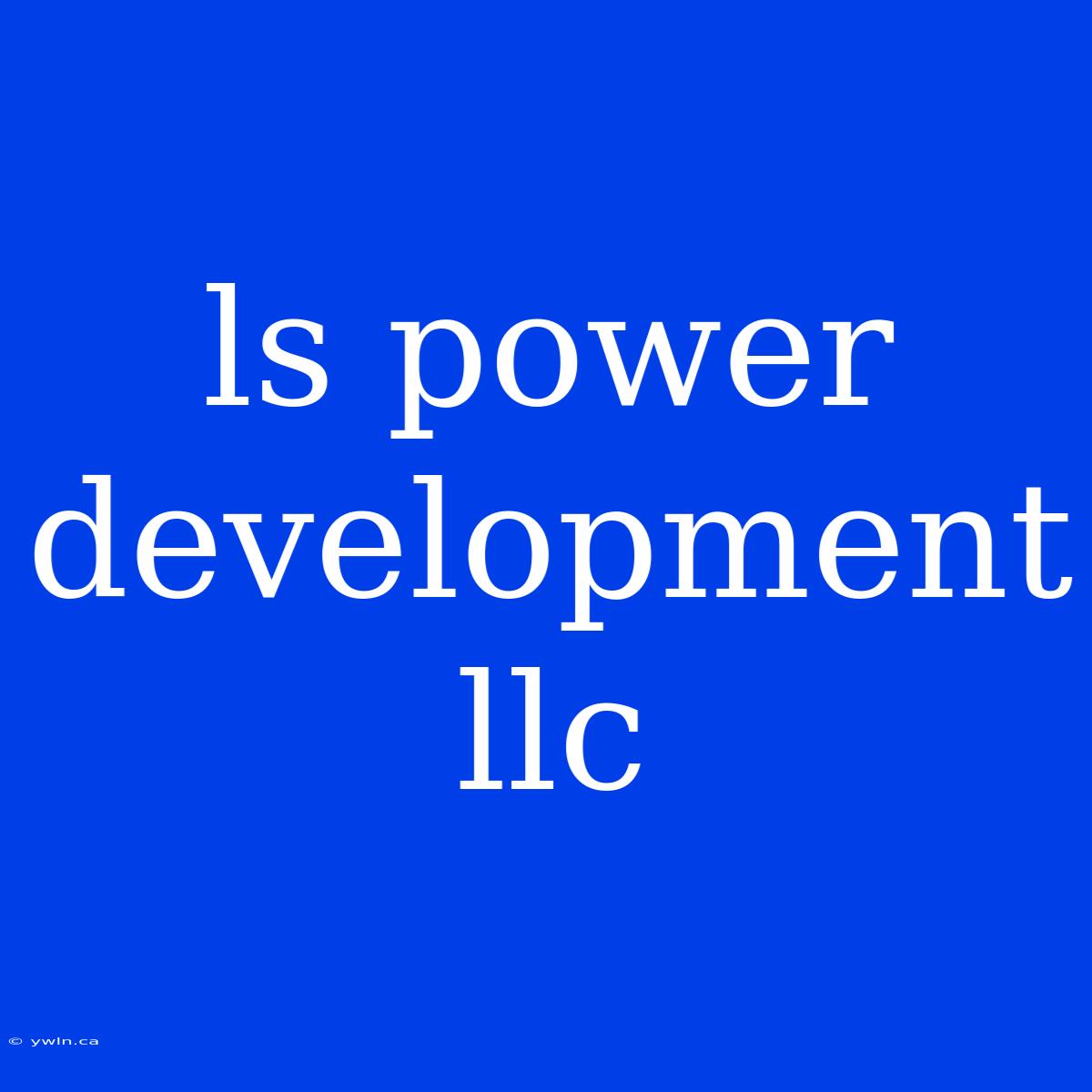 Ls Power Development Llc