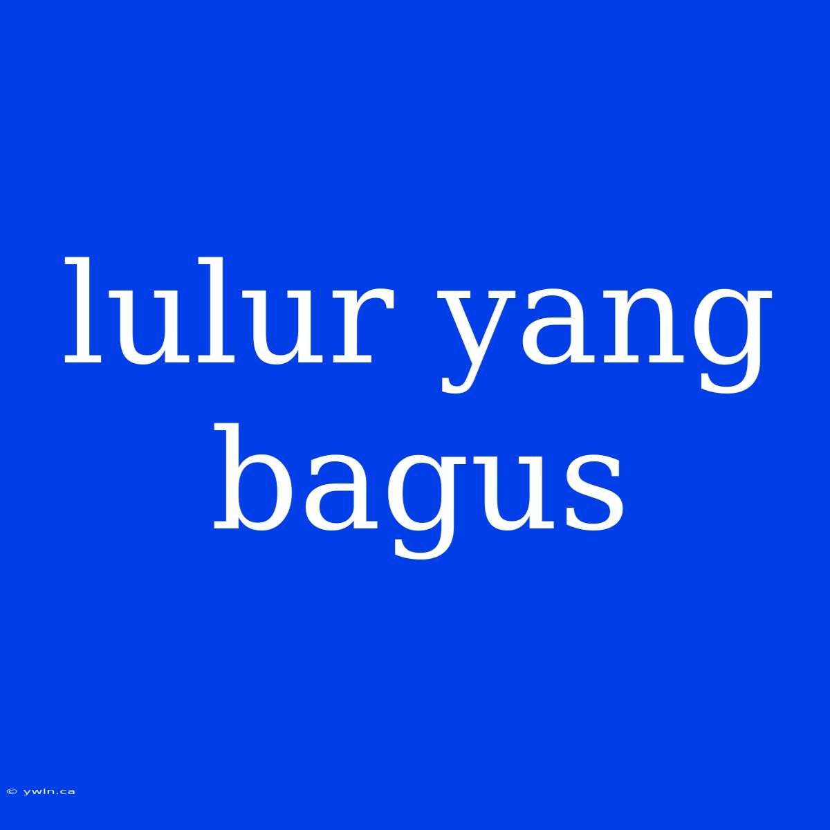 Lulur Yang Bagus