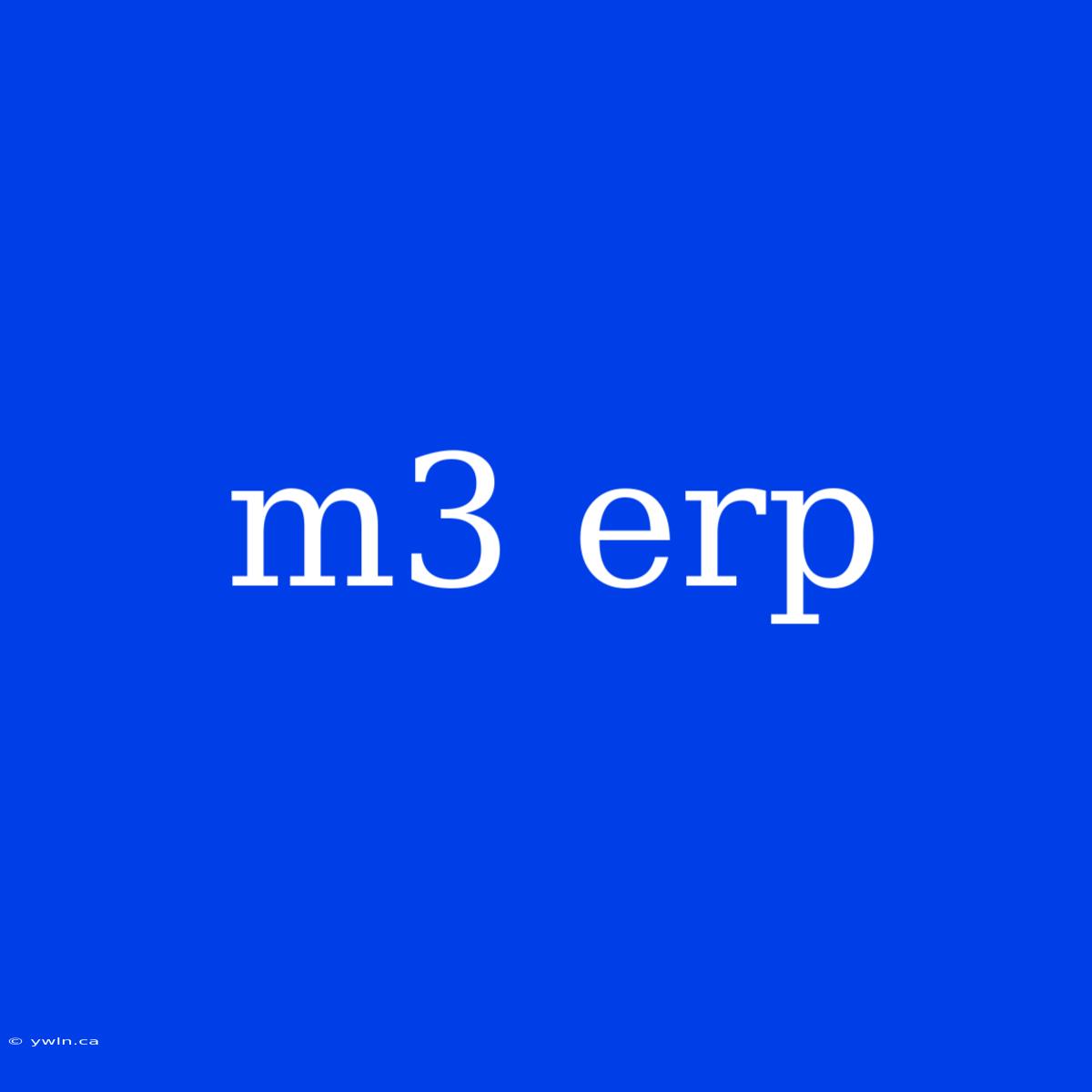 M3 Erp